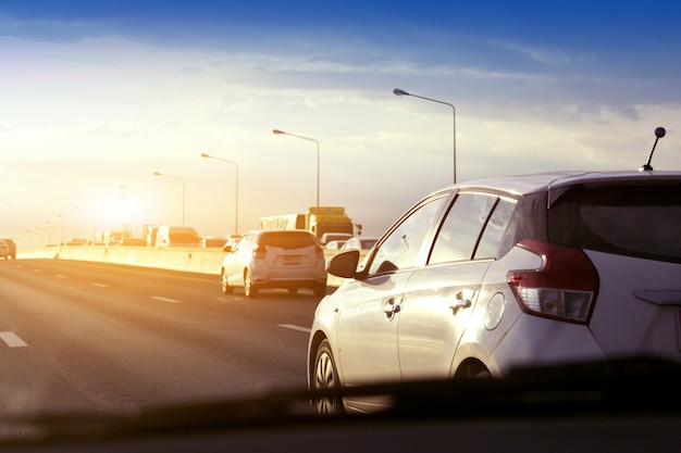 Car driving on road