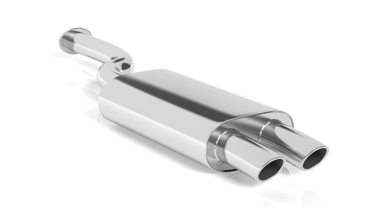 Photo car exhaust pipe isolated on white background