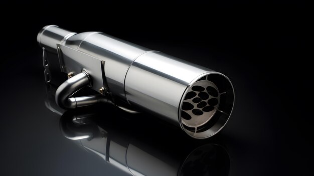 Photo car exhaust silencer polishing muffler