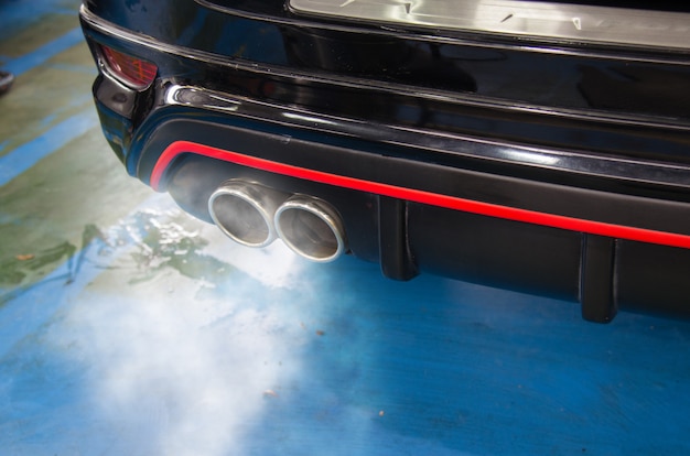 Car exhaust smoke