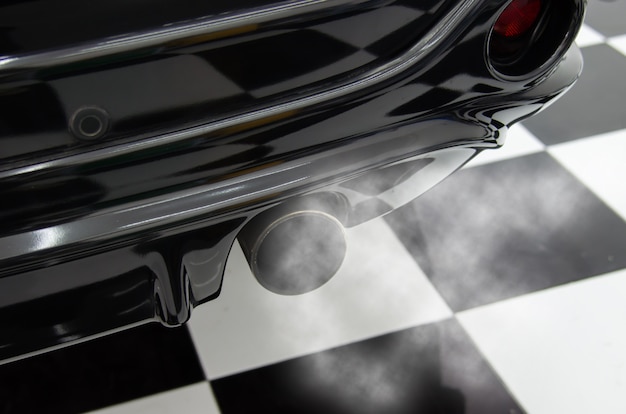 Car exhaust smoke