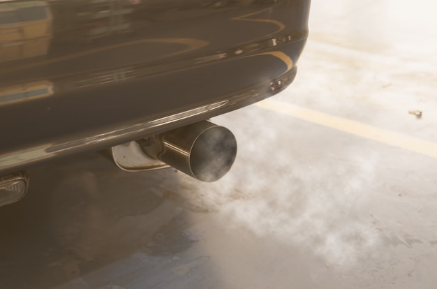 Car exhaust smoke