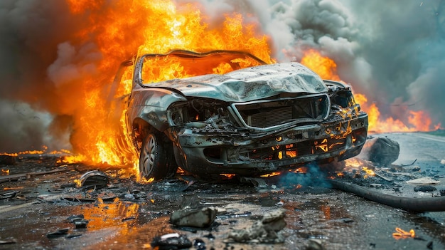 Car explosion Automobile accident