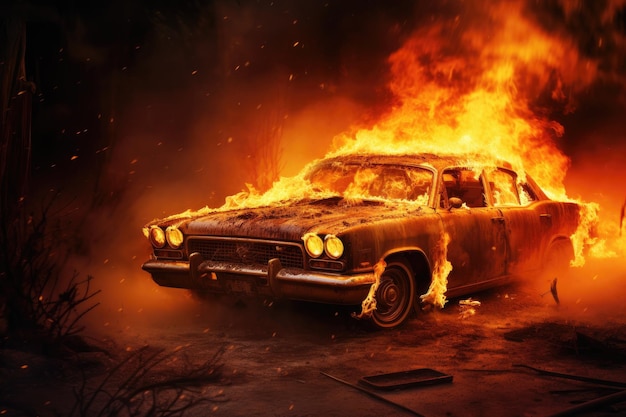 Photo car on fire