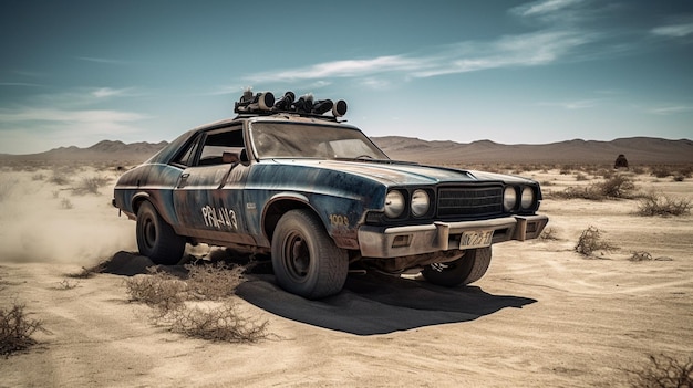 A car from the movie mad max.