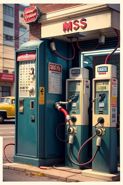自動車ガソリンスタンド自動給油機作業設備機械充電杭自動販売機