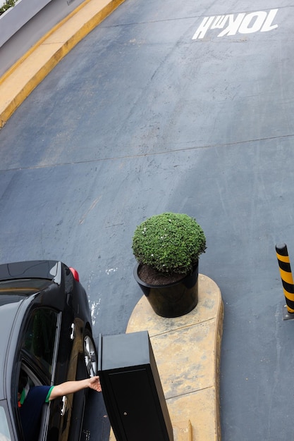 Car goes from underground parking