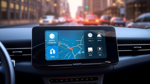 사진 자동차 gps 내비게이션 시스템 전화 자동 운전 이미지 ai 생성 예술