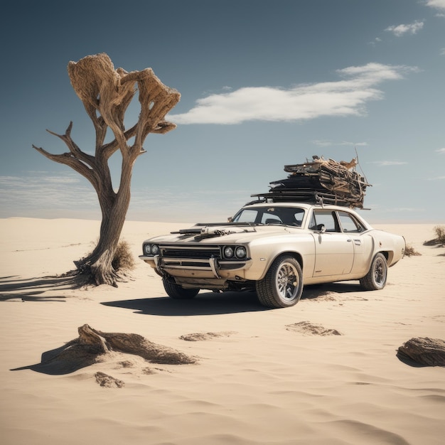 Фото В машине в пустыне