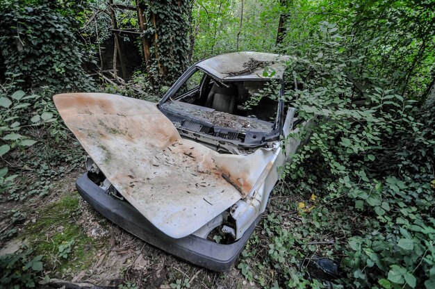 Car in Industrial Gravel Quarry