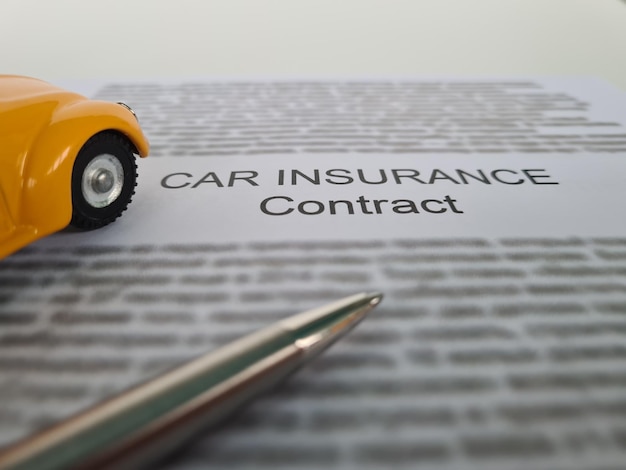 Car insurance and reliable quality service closeup