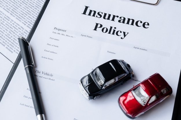 Photo car insurance with model and policy documents