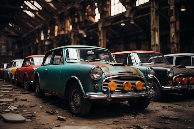 car is waiting for sale in a used car shop background