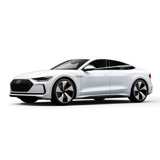 Car isolated on white background audi etron gt electric sport sedan white car blank white black