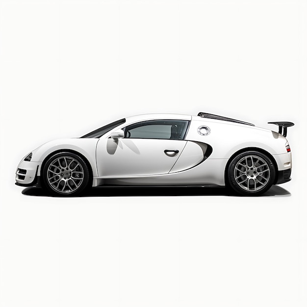 Photo car isolated on white background bugatti veyron white car blank clean on white backg white black