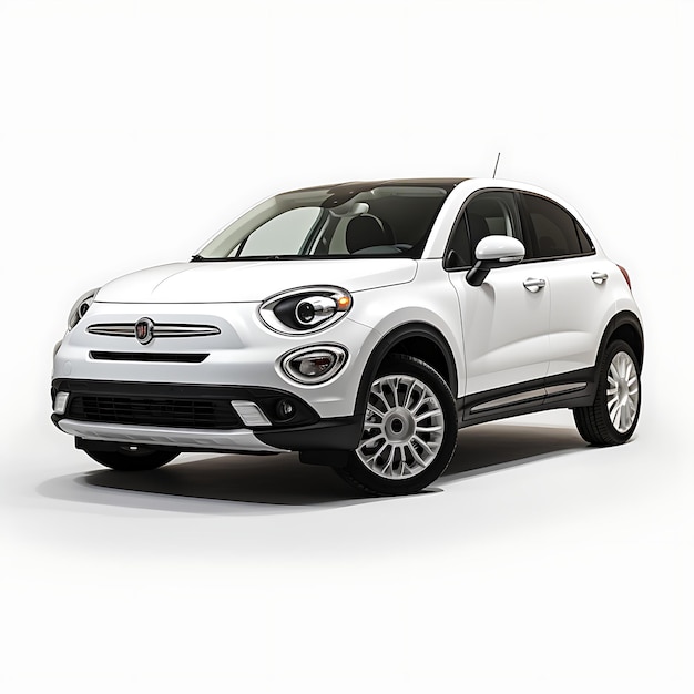 Photo car isolated on white background fiat 500x rugged looking subcompact crossover suv w white black