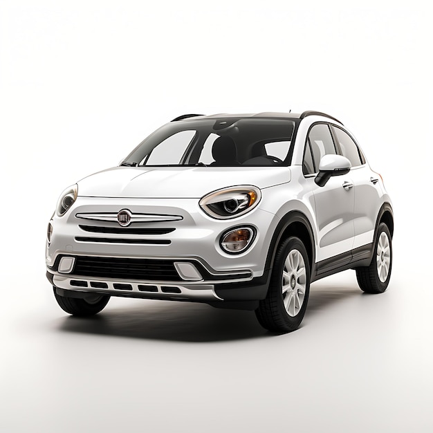 Photo car isolated on white background fiat 500x rugged looking subcompact crossover suv w white black