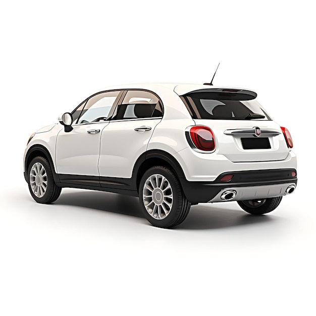 Photo car isolated on white background fiat 500x rugged looking subcompact crossover suv w white black