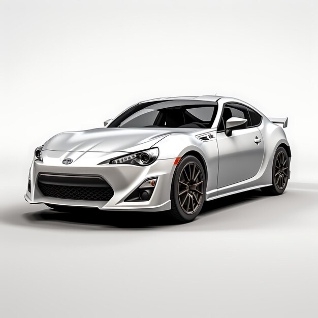 Photo car isolated on white background scion frs coupe white car blank clean on white bac white black