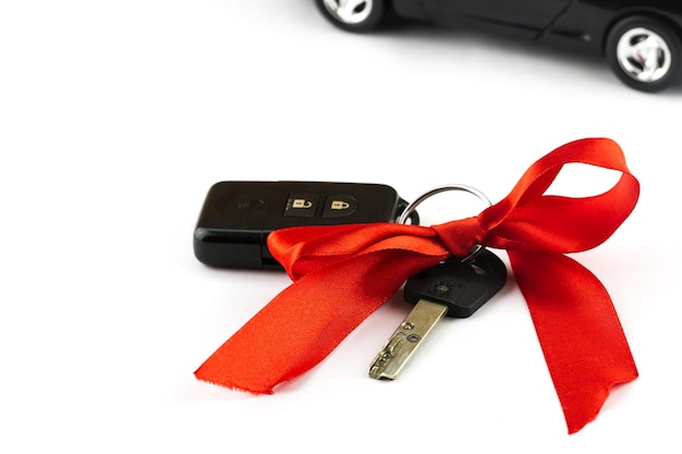 Car keys with gift bow