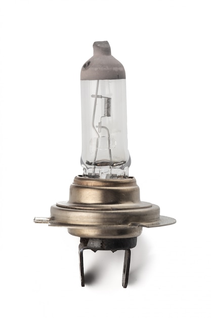 Car lightbulb on white 