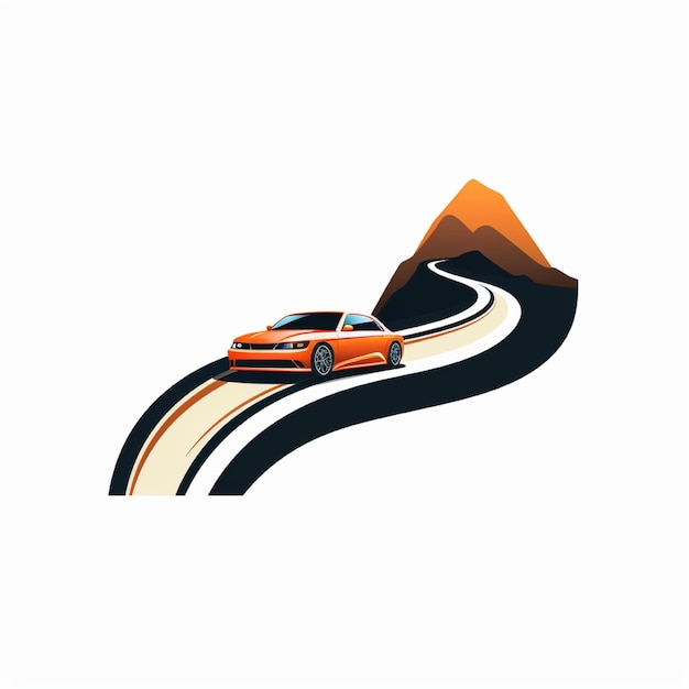 Car logo with curved road