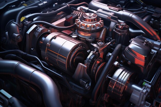 Photo car machine engine mechanism realistic