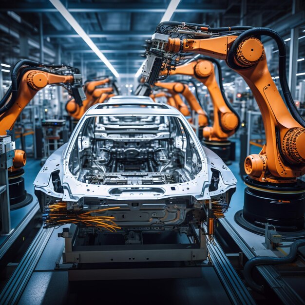 Car manufacturer Car Factory Digitalization Industry Automated Robot Arm Assembly Line Manufacturi