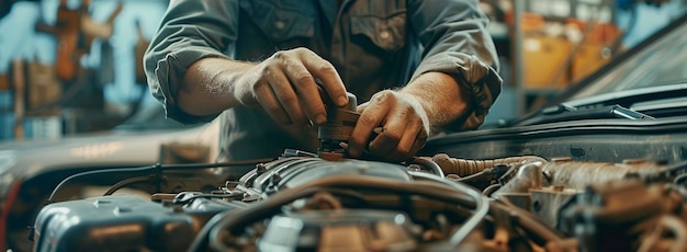 car mechanic repairing a car