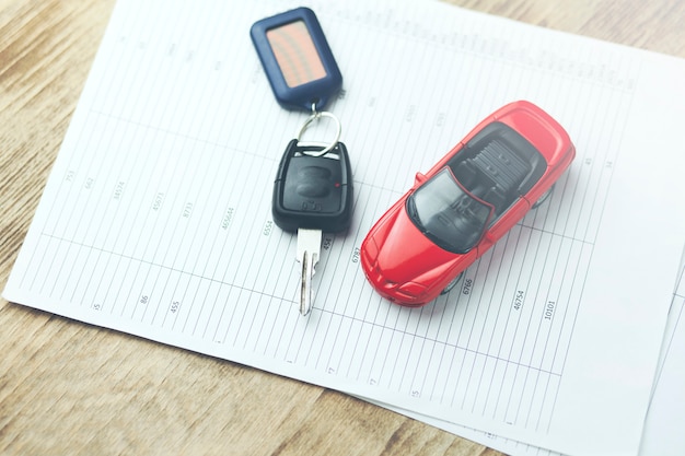 Car model and auto key on documents