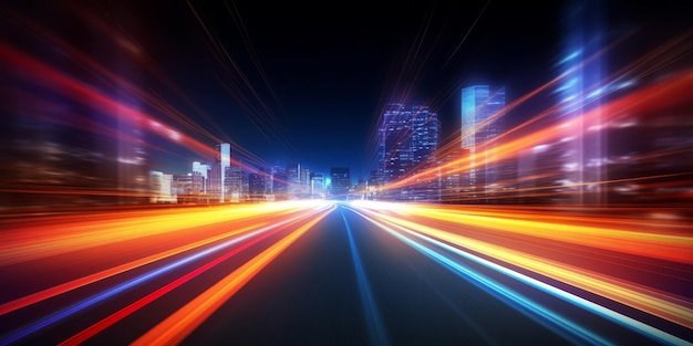 Автомобильные следы движения скорости световые полосы фона с размытым эффектом быстрого движения света