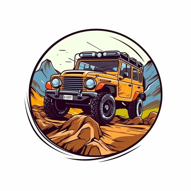 Photo car offroad cartoon logo