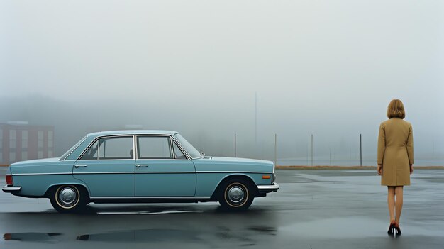 Photo a car parked in a parking lot