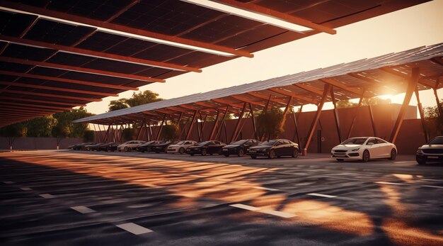 Car parking station with solar panel