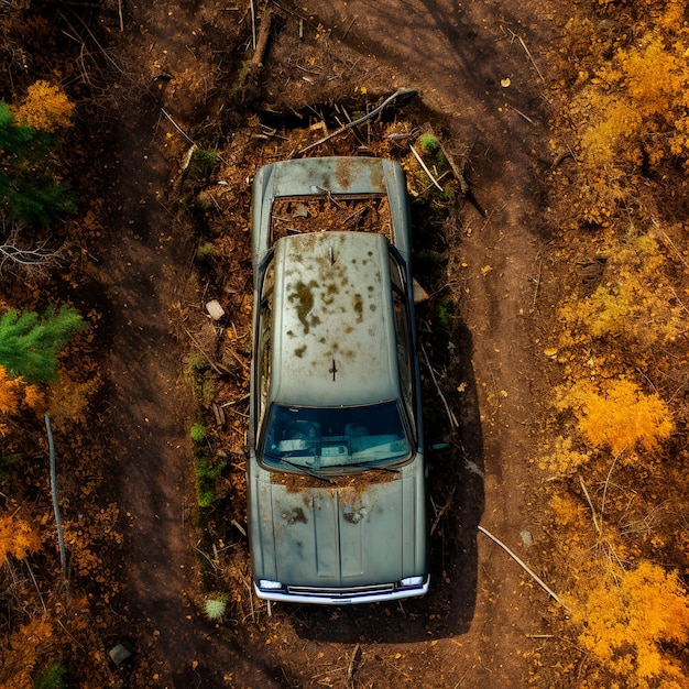 Foto foto dell'auto vista da un drone