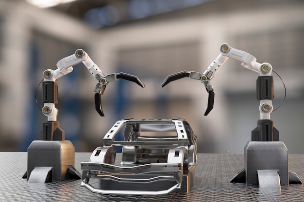 工場ロボットの自動車生産加工サービス