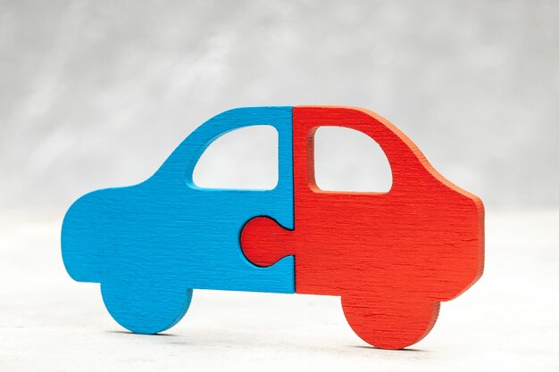 Car puzzle. Car sharing. Parts of the car.