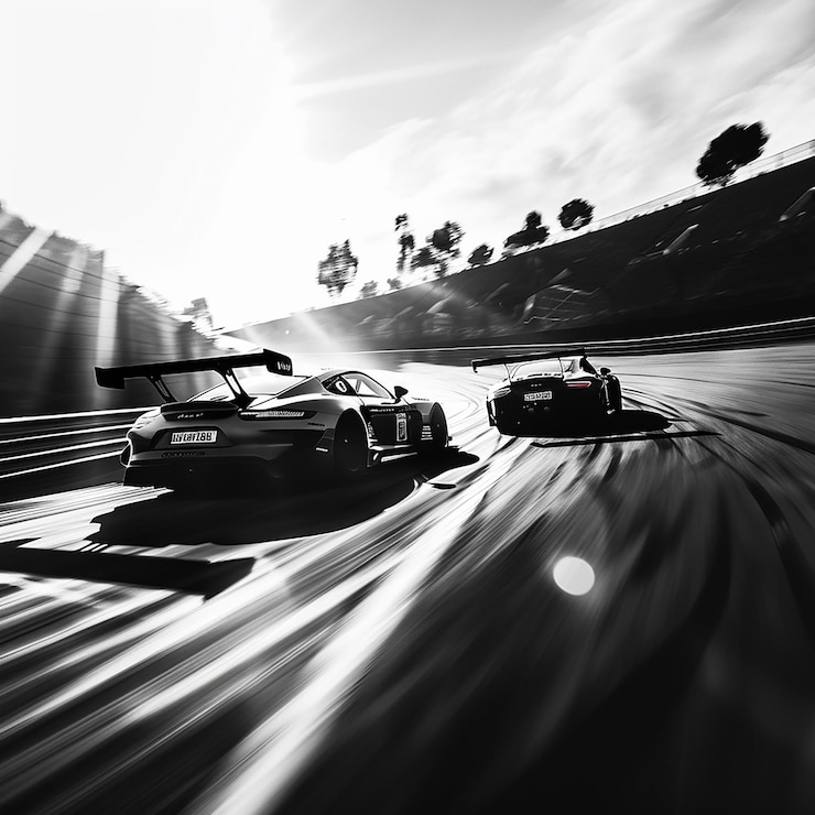 Photo car racing on the track