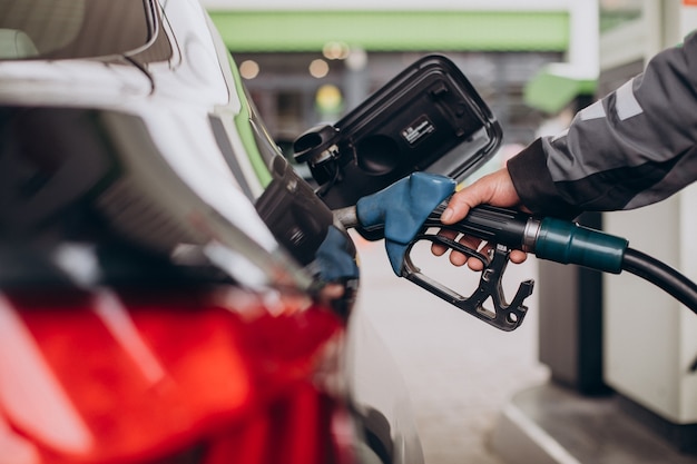 Photo car refueling at fuel station