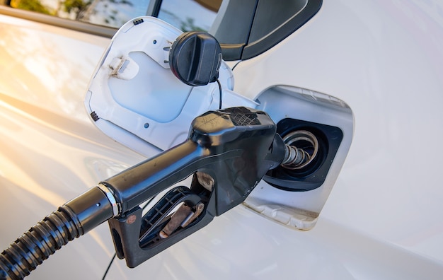 Car refueling on a petrol station.