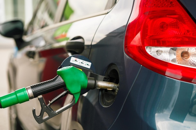 Car refueling on a petrol station