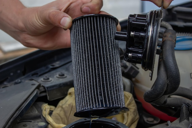 Car repair fuel filter replacement