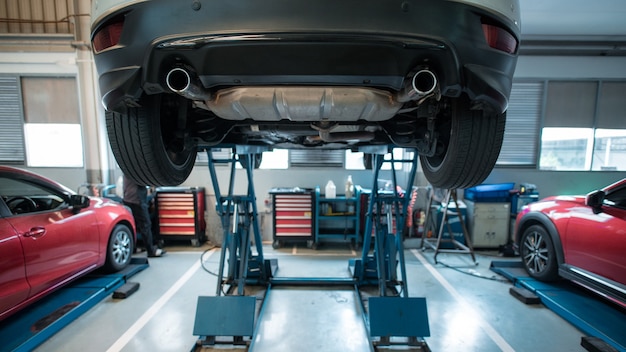 Photo car in repair and service center