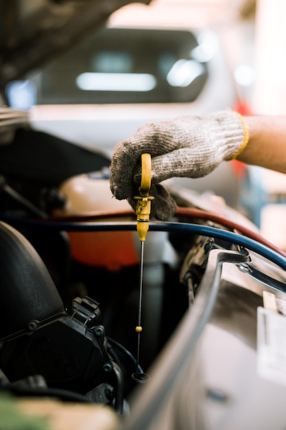 car in repair and service center