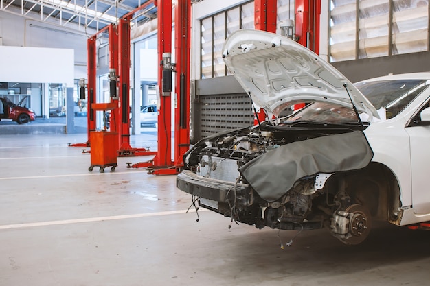 Car in repair station and body shop 