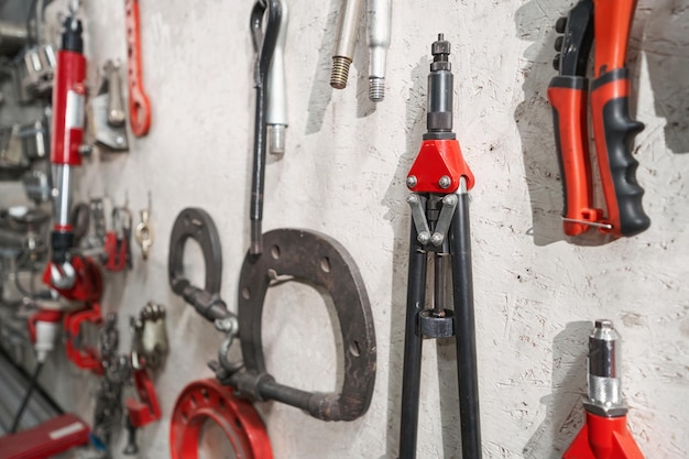 Car repair tools at the service center