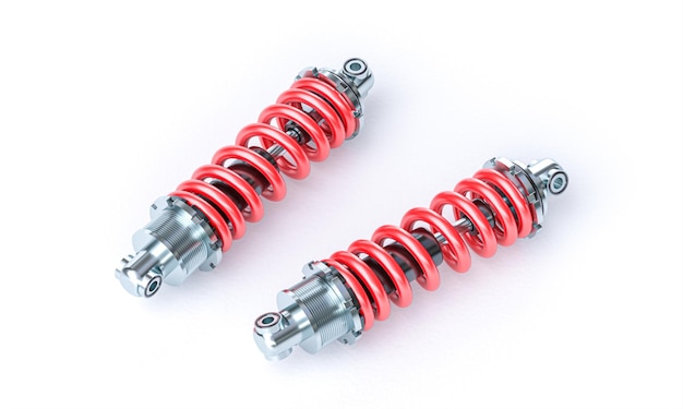 Car shock absorbers with red spring