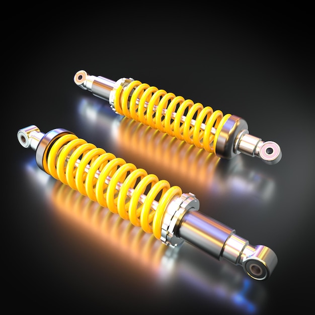 Car shock absorbers with yellow spring