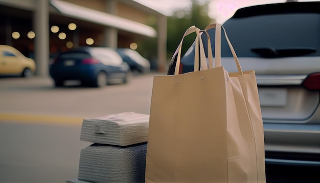 Car shopping bag Generative AI