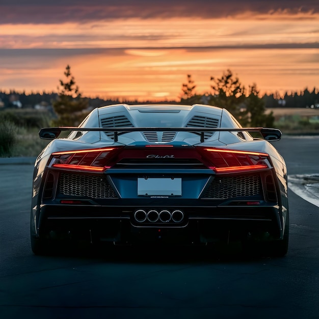 The car should be viewed from the rear emphasizing the tail lights photo